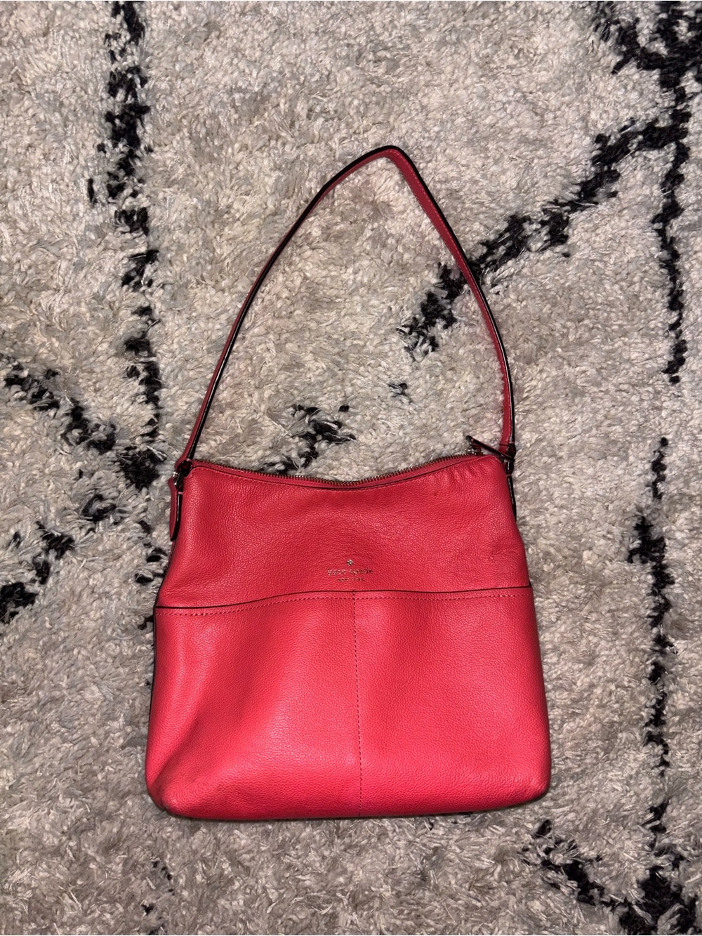 Kate Spade Red Pebbled Leather Shoulder Bag